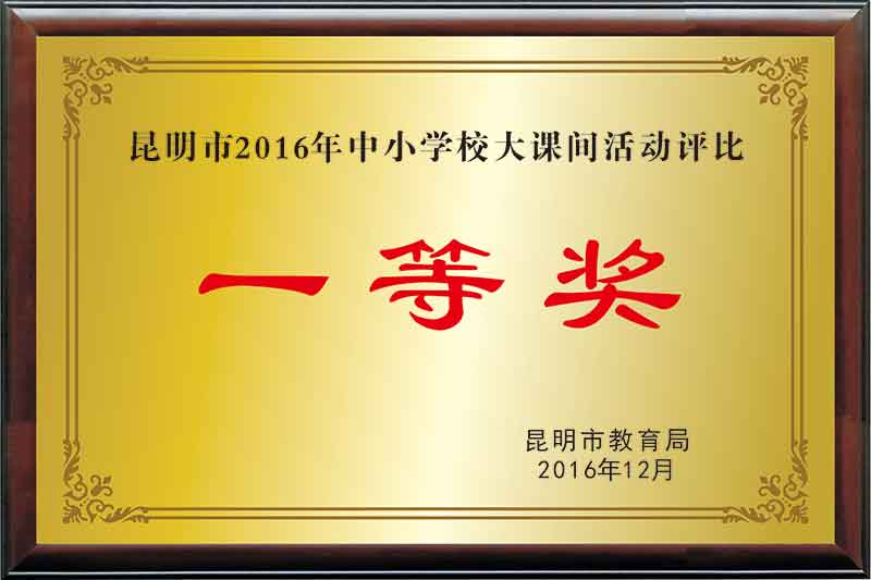 昆明市2016年中小学校大课间活动评比一等奖
